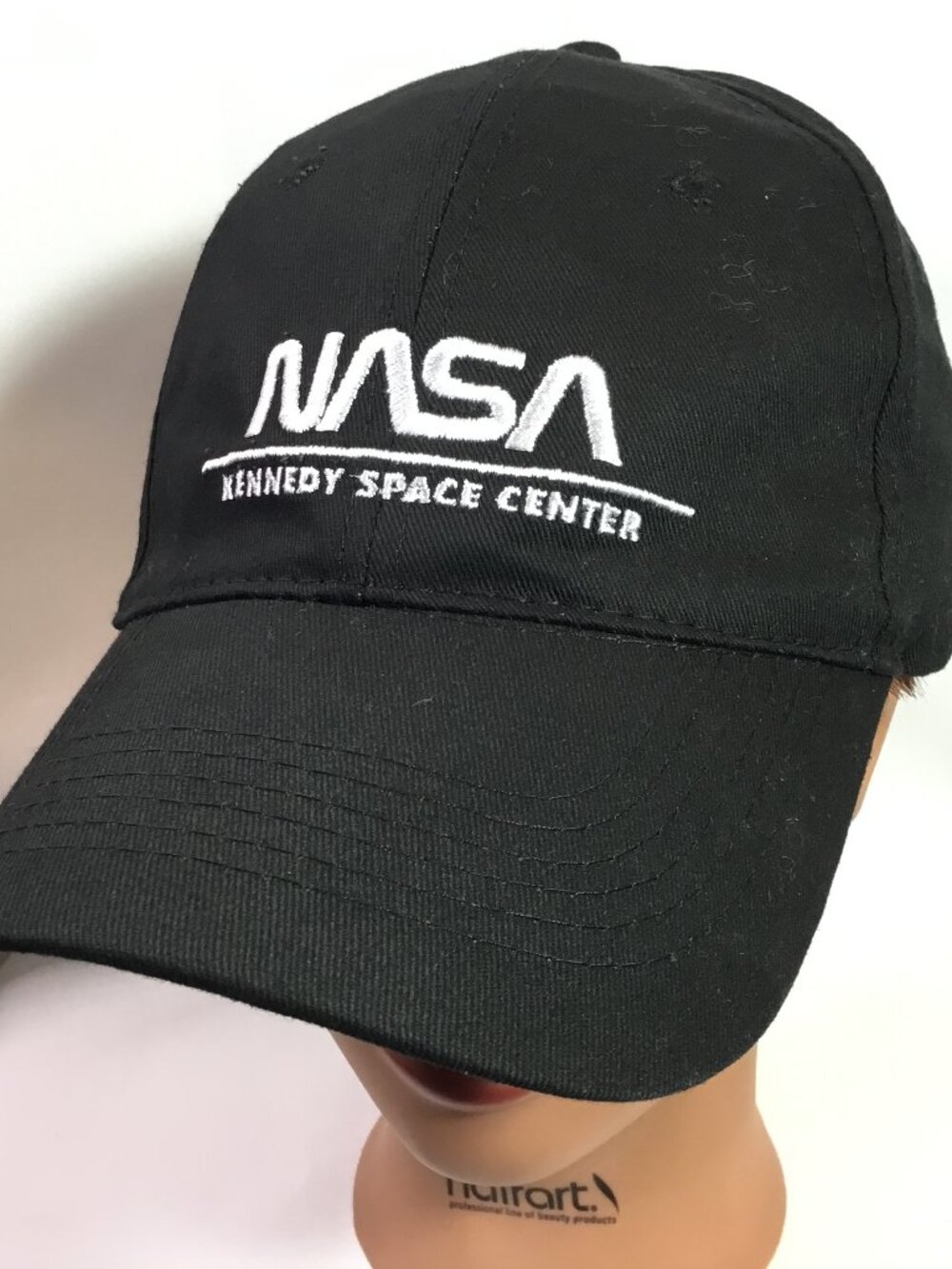 NASA Kennedy Space Center Black Cotton Hat One Size Adjustable Hook/Loop Strap